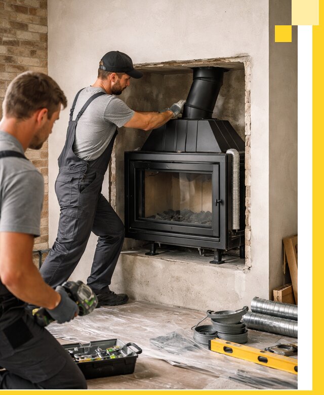Установка каминных топок в Таре: монтаж, подключение