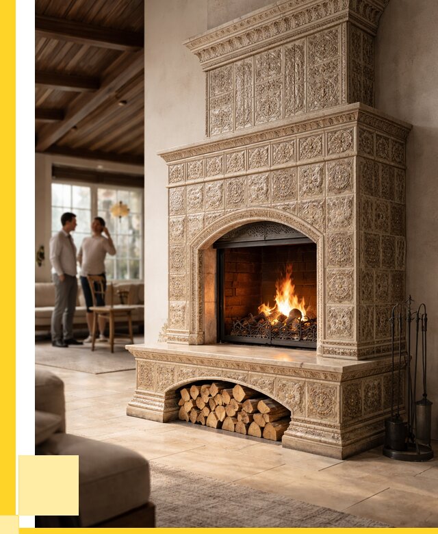 Купить изразцовый камин в Таре от 257200 р. | ЭриданТар