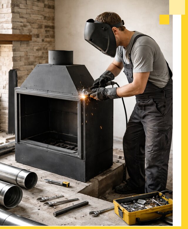 Продажа и установка металлических каминов в Таре под ключ