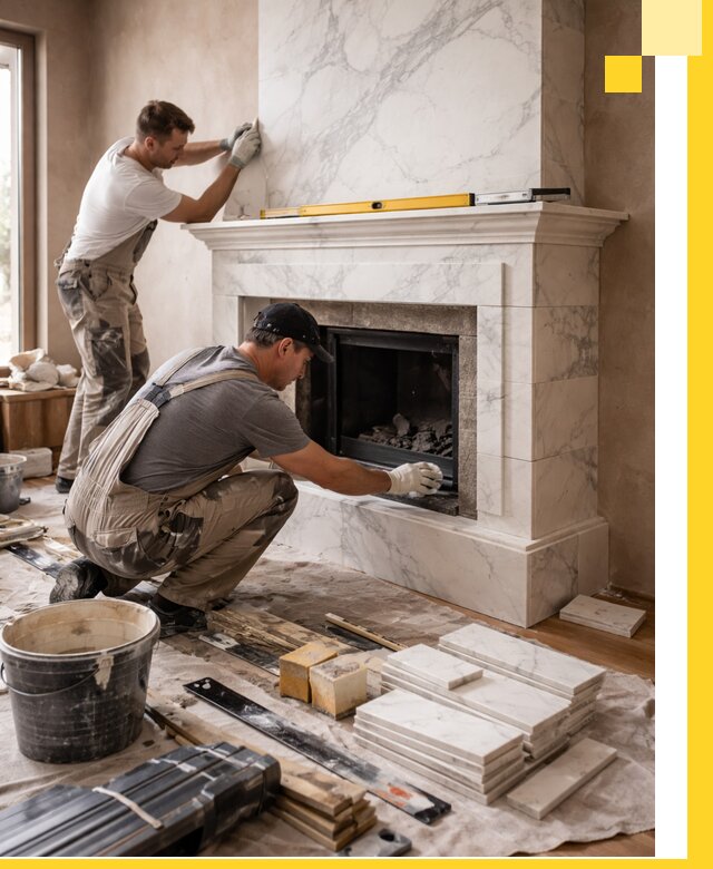 Отделка каминов в Таре качественные облицовочные работы