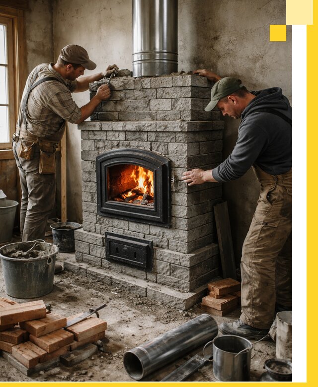 Производство, поставка и монтаж дровяных печей в Таре