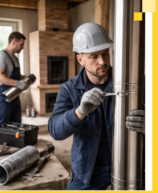 Профессиональный монтаж дымоходов для печей в Таре