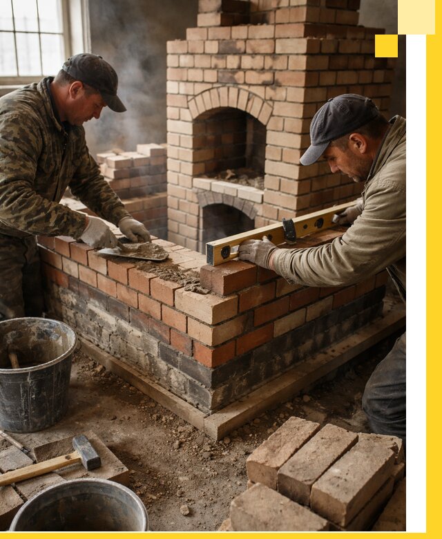 Изготовление и монтаж печей и каминов из кирпича в Таре