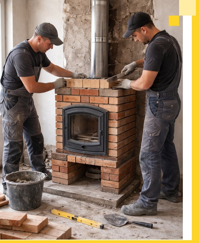 Монтаж печи камина под ключ в Таре с гарантией и пусконаладкой