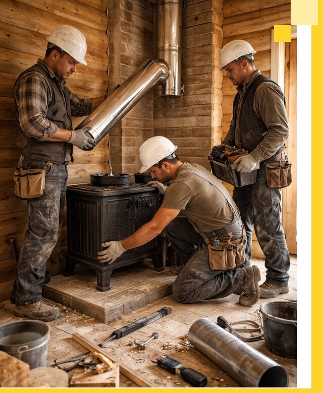 Профессиональный монтаж банных печей и дымоходов в Таре