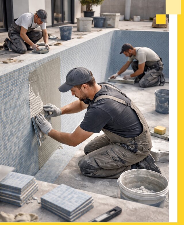 Облицовка бассейнов в Таре плитка мозаика гидроизоляция