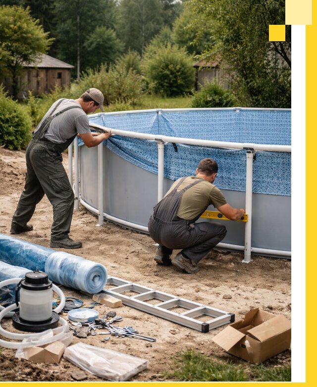 Установка и монтаж каркасных бассейнов в Таре под ключ