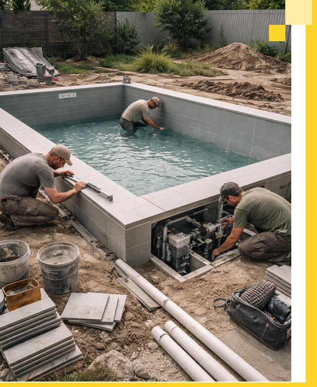 Строительство и монтаж бассейнов для дачи под ключ в Таре