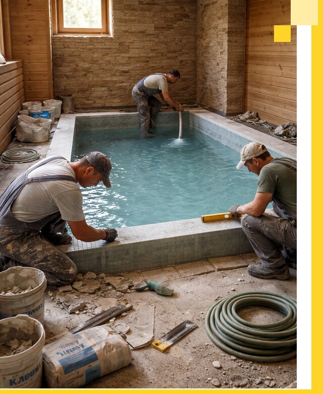 Проектирование и строительство бассейнов для бани в Таре