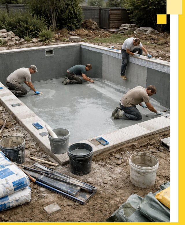 Изготовление и монтаж чаши бассейна под ключ в Таре