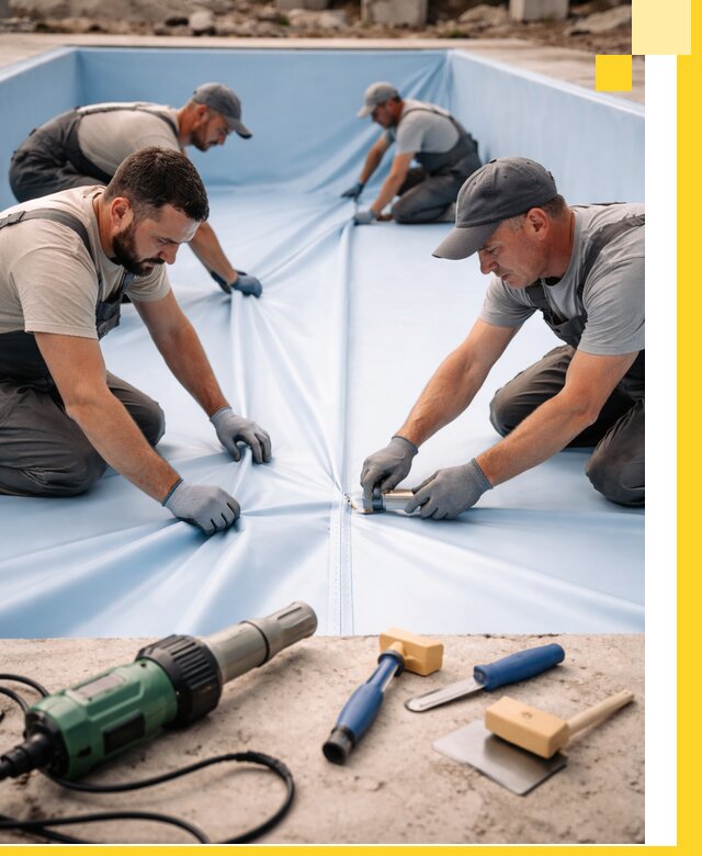 ПВХ пленка для бассейнов с монтажом и гарантией в Таре