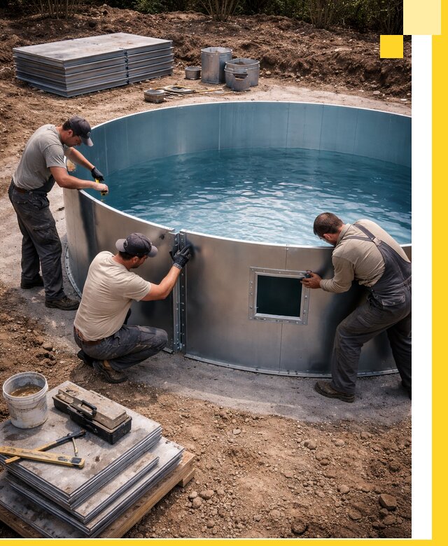 Круглые бассейны под ключ в Таре проектирование и монтаж