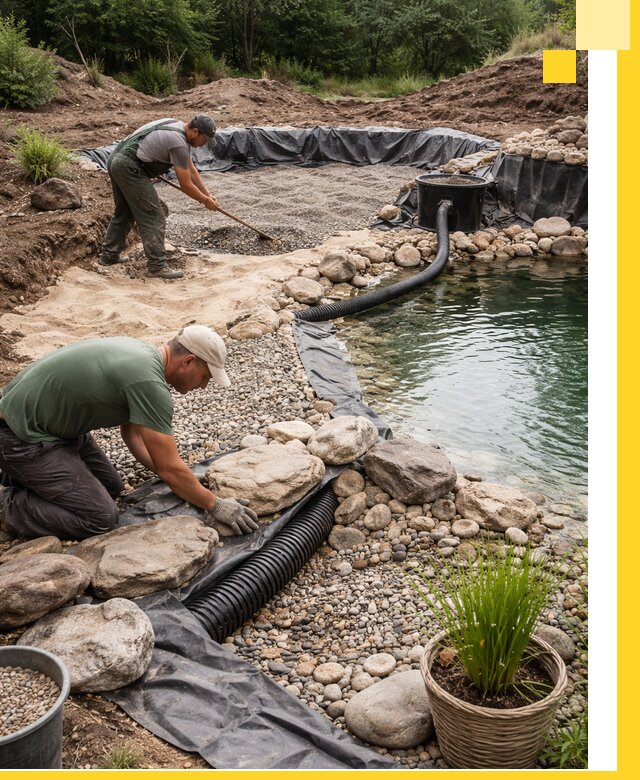 Строительство природных бассейнов и озер в Таре под ключ