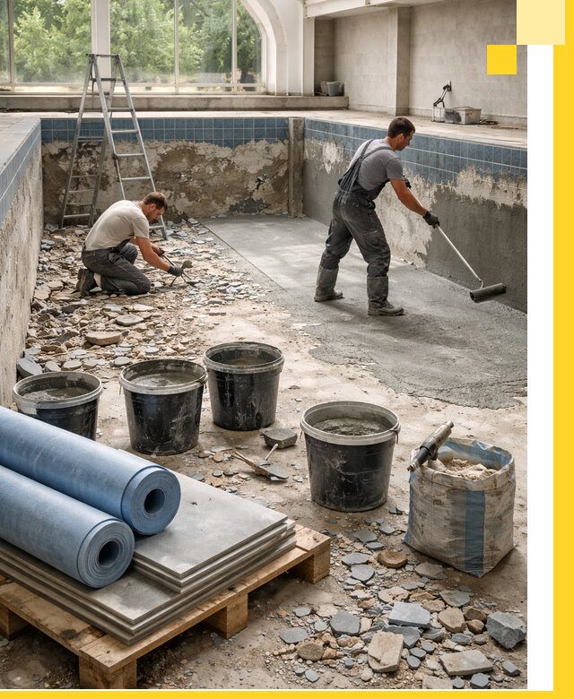 Реконструкция бассейнов в Таре: ремонт, гидроизоляция