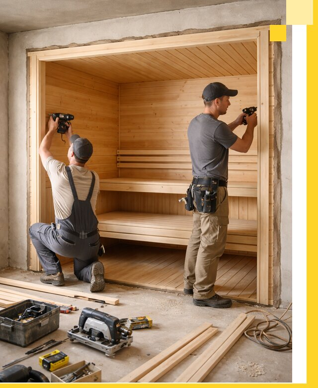 Монтаж саун под ключ в Таре — проектирование и установка