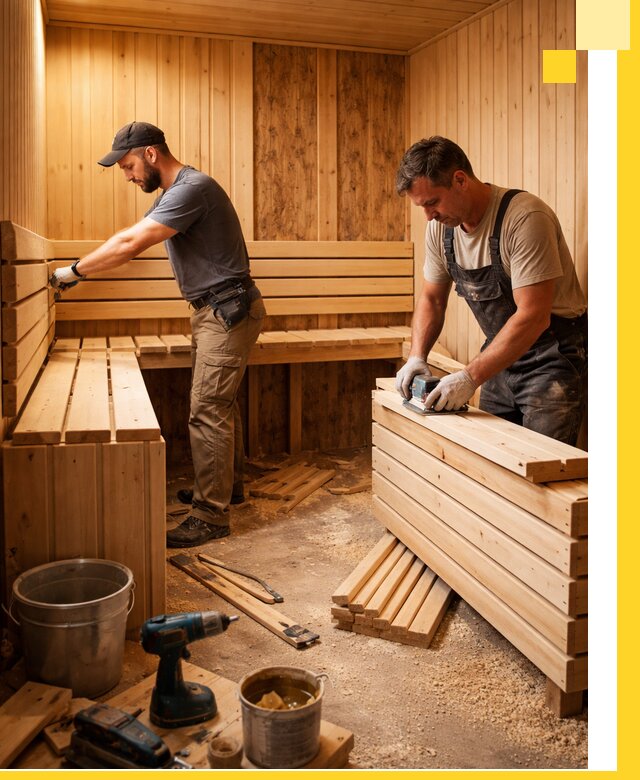 Профессиональный комплексный ремонт саун под ключ в Таре
