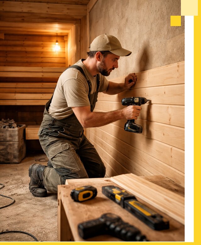 Профессиональная внутренняя отделка бани в Таре под ключ