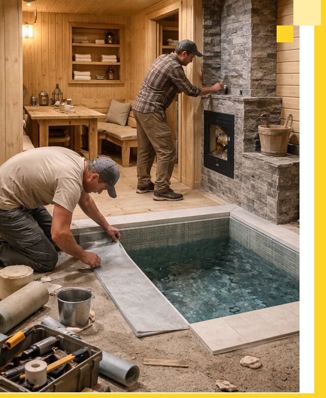 Строительство бань с комнатой отдыха под ключ в Таре