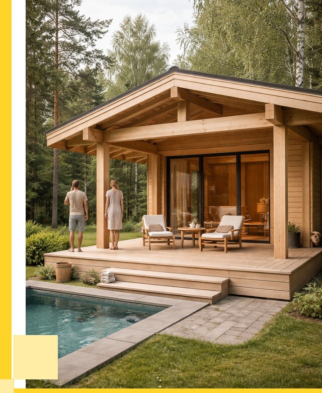 Бани с террасой под ключ в Таре от 617280 р. | ЭриданТар