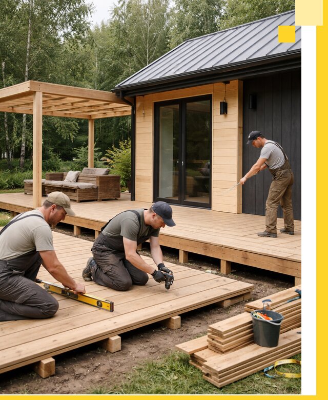 Строительство бань с террасой и бассейном под ключ в Таре