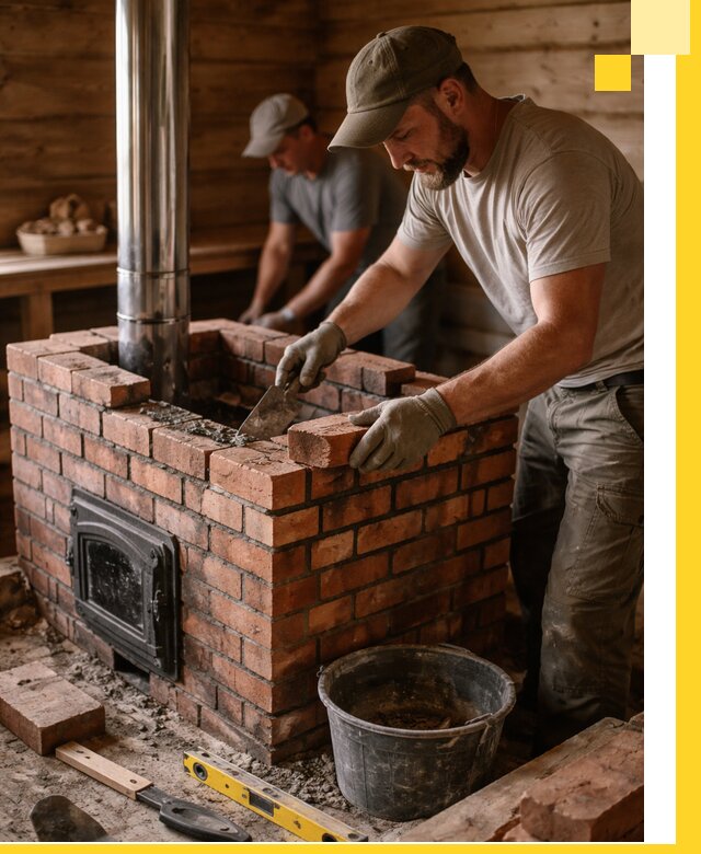 Кирпичные печи для бани под ключ в Таре, проект и монтаж