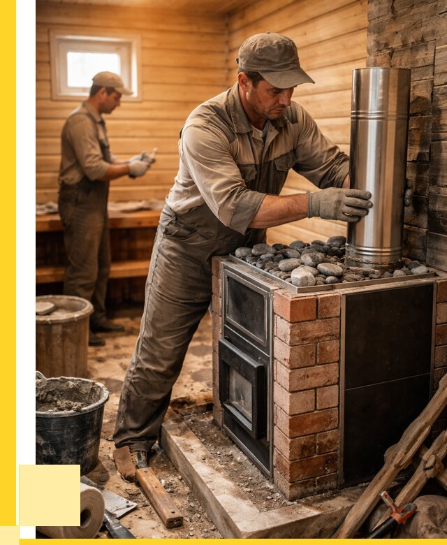 Монтаж печи в бане под ключ в Таре от 20576 р. | ЭриданТар