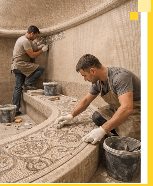 Плитка для хамама в Таре, укладка, подбор и поставка